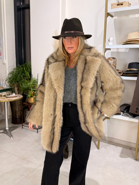 Veste fourrure milong Taupe 5503