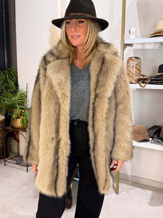 Veste fourrure milong Taupe 5503