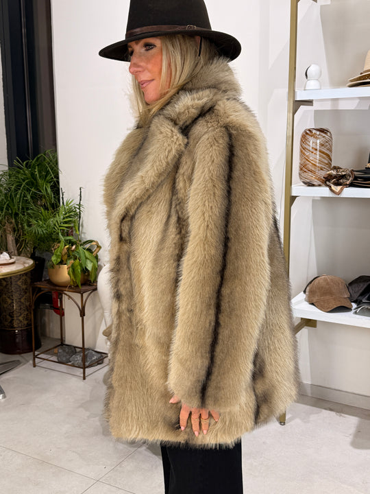 Veste fourrure milong Taupe 5503