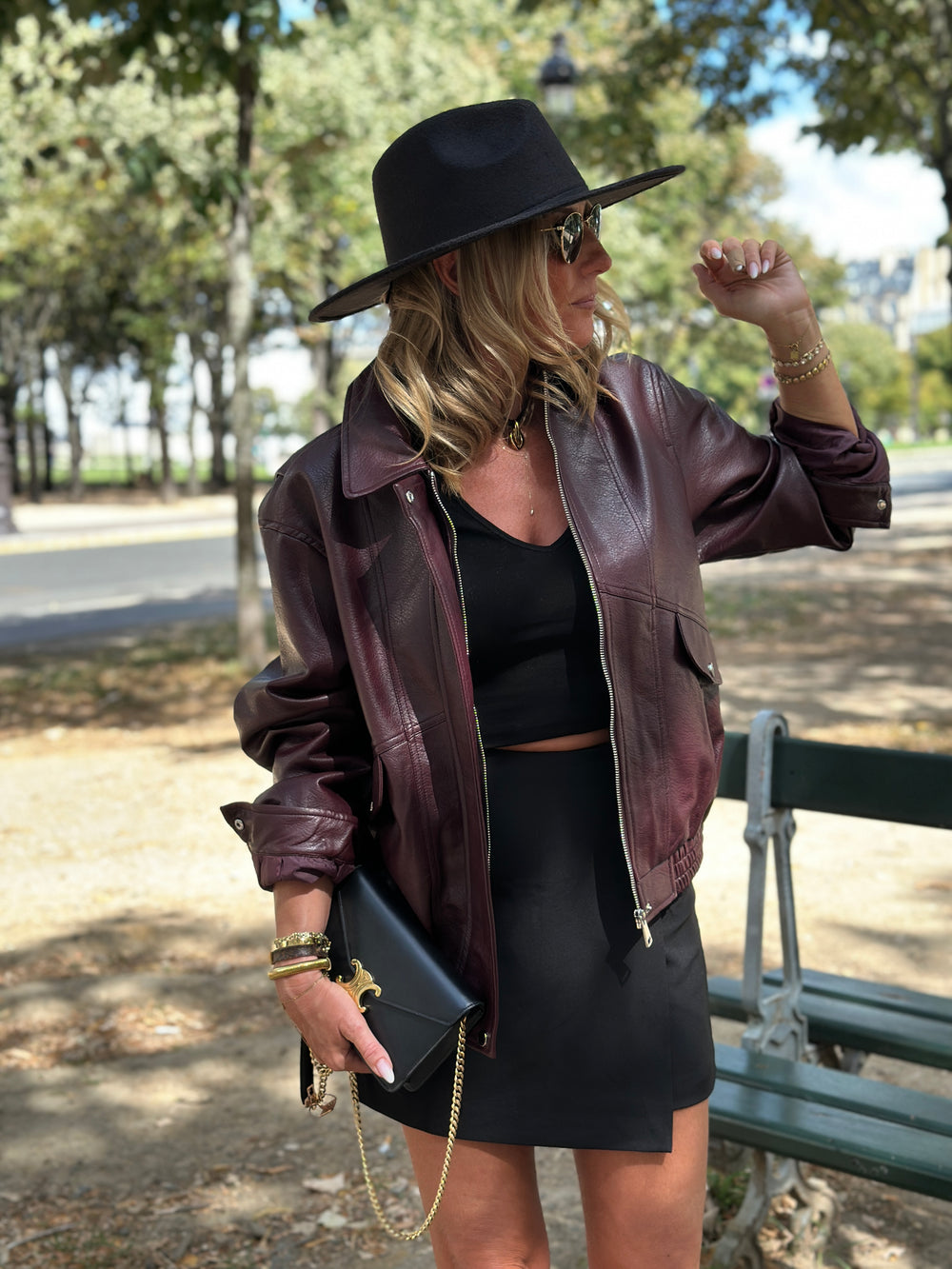 Veste similicuir bordeaux 2191