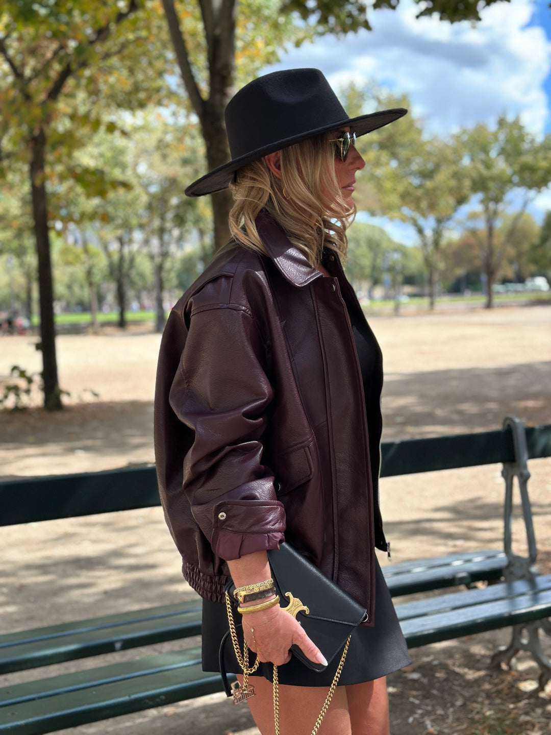 Veste similicuir bordeaux 2191