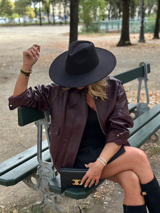 Veste similicuir bordeaux 2191