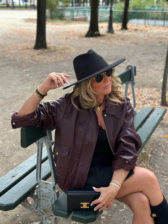 Veste similicuir bordeaux 2191