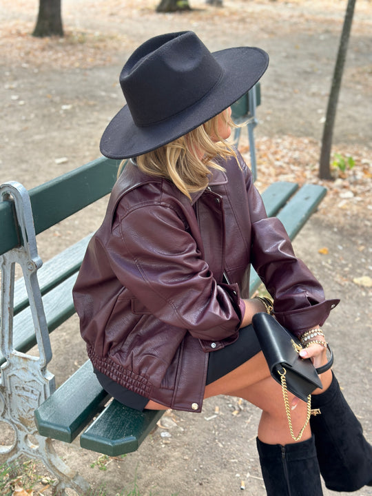 Veste similicuir bordeaux 2191