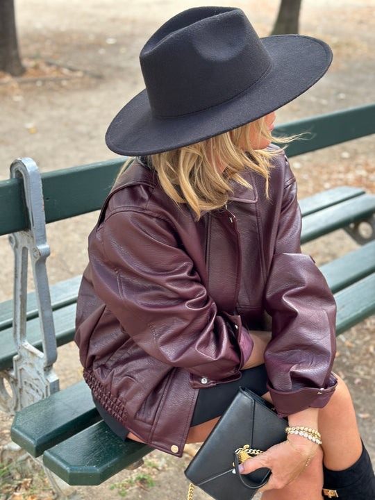 Veste similicuir bordeaux 2191