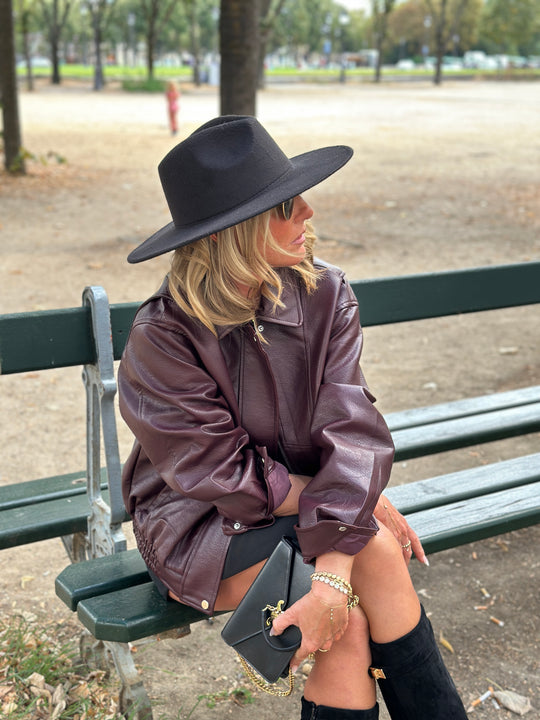 Veste similicuir bordeaux 2191