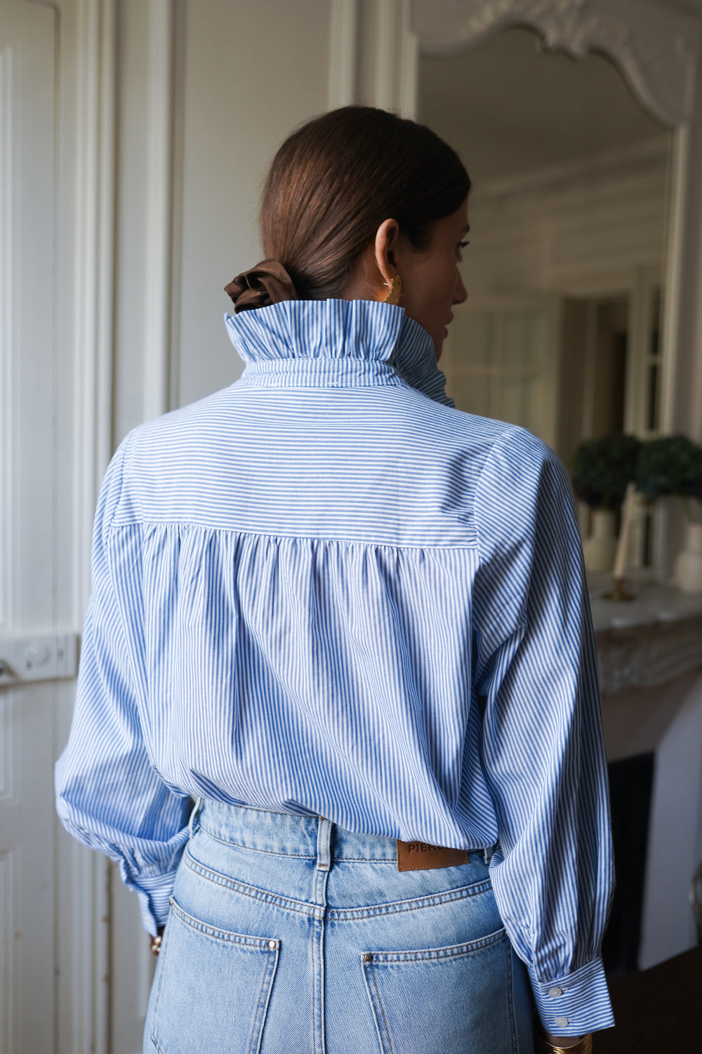 Chemise col Bleu rayure R6198