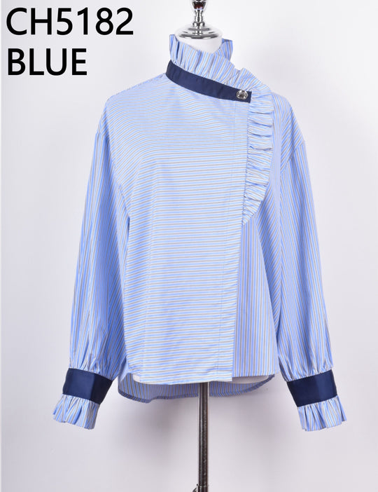 Chemise rayure col croisé 5182