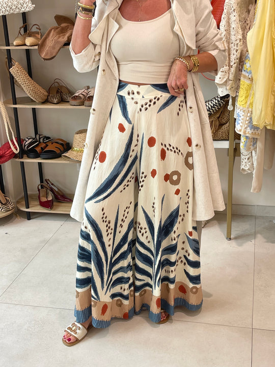 Pantalon feuille Bleu 2000