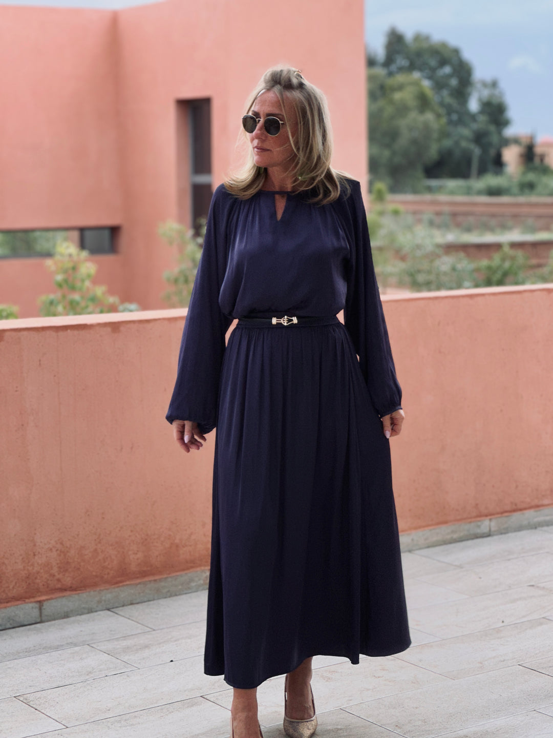 Ensemble jupe satin violette/PF209
