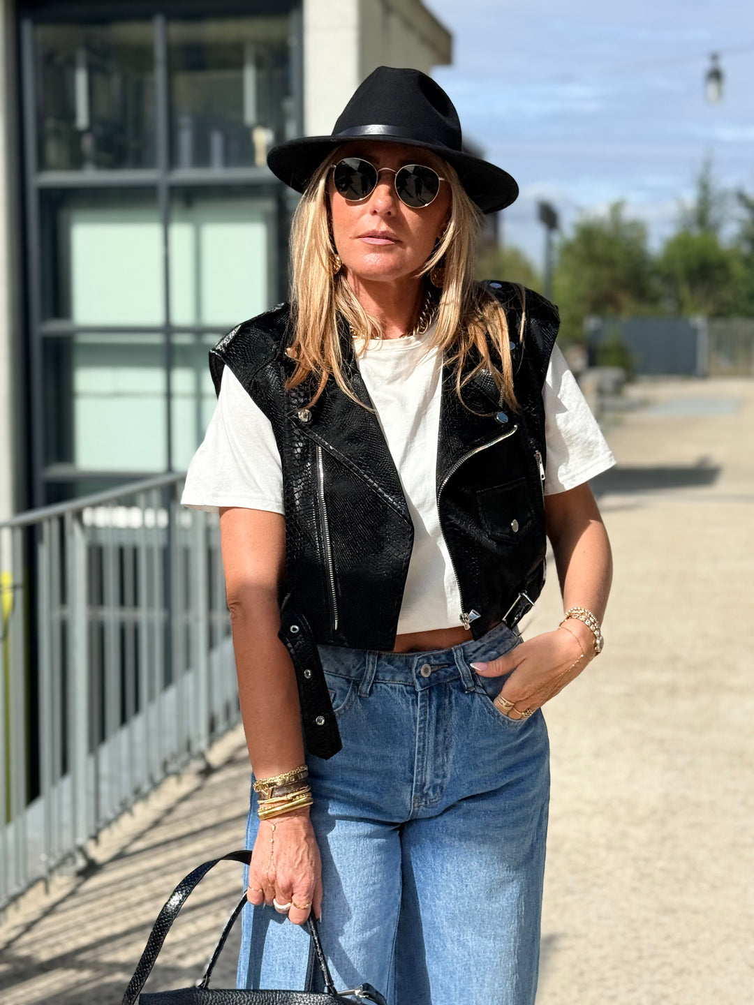 Veste similicuir brillant 8414