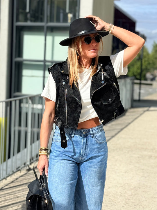 Veste similicuir brillant 8414