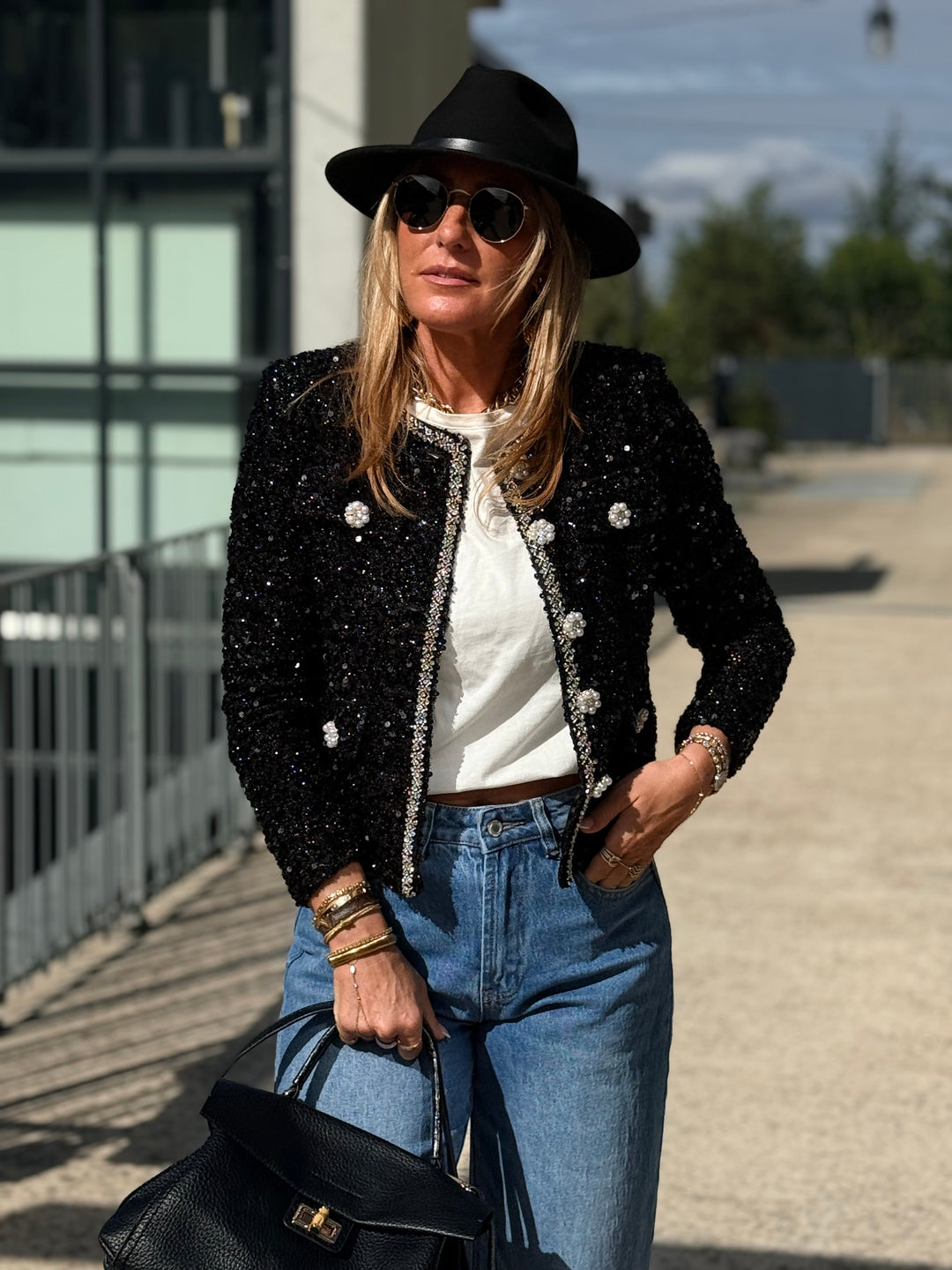 Veste sequin 24150 Noirs (taille petit )