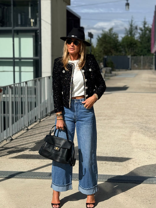 Veste sequin 24150 Noirs (taille petit )