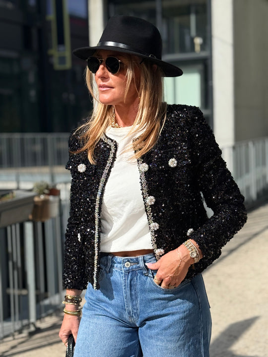 Veste sequin 24150 Noirs (taille petit )