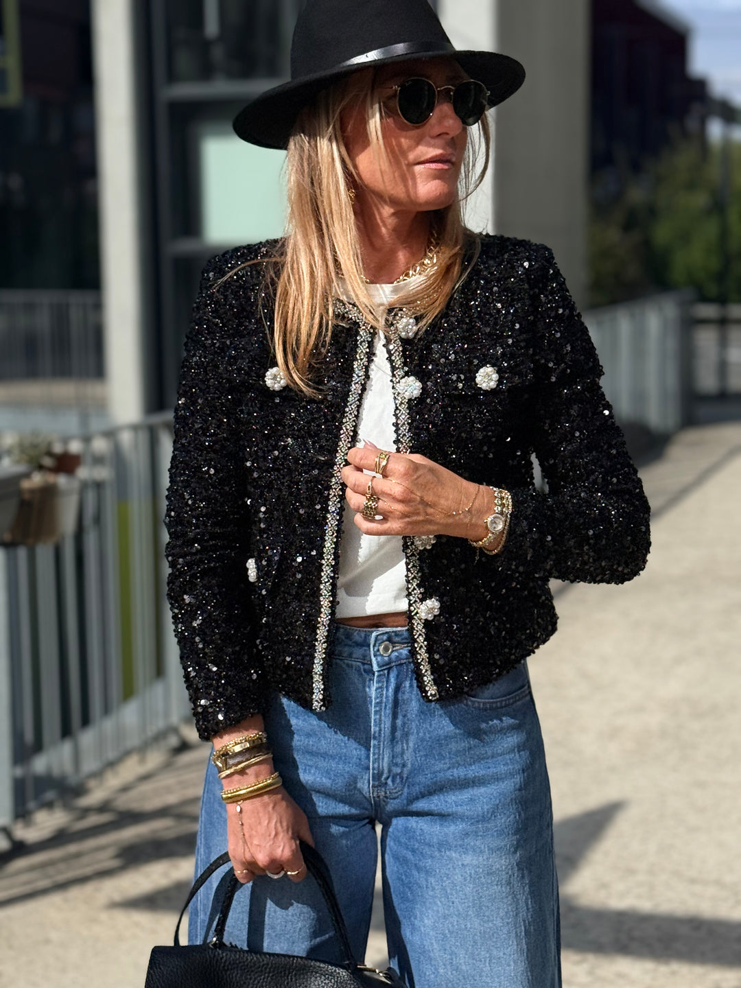 Veste sequin 24150 Noirs (taille petit )