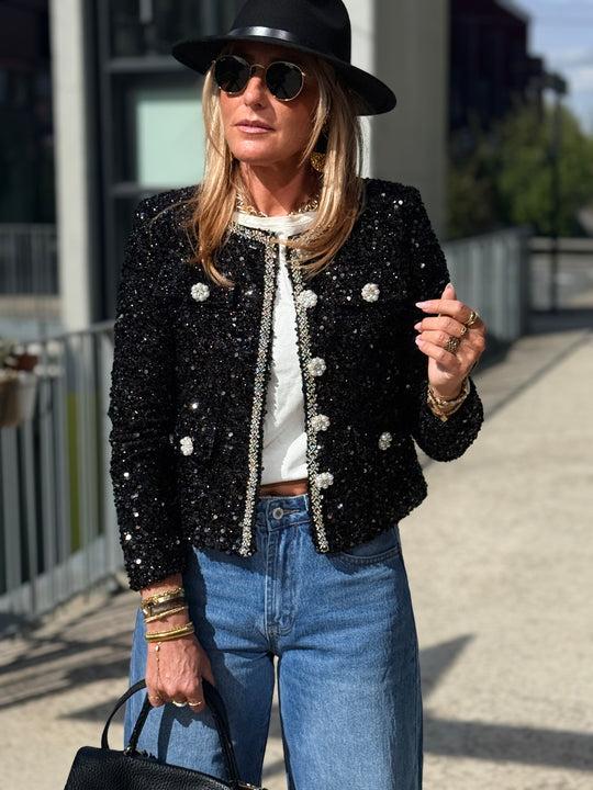 Veste sequin 24150 Noirs (taille petit )