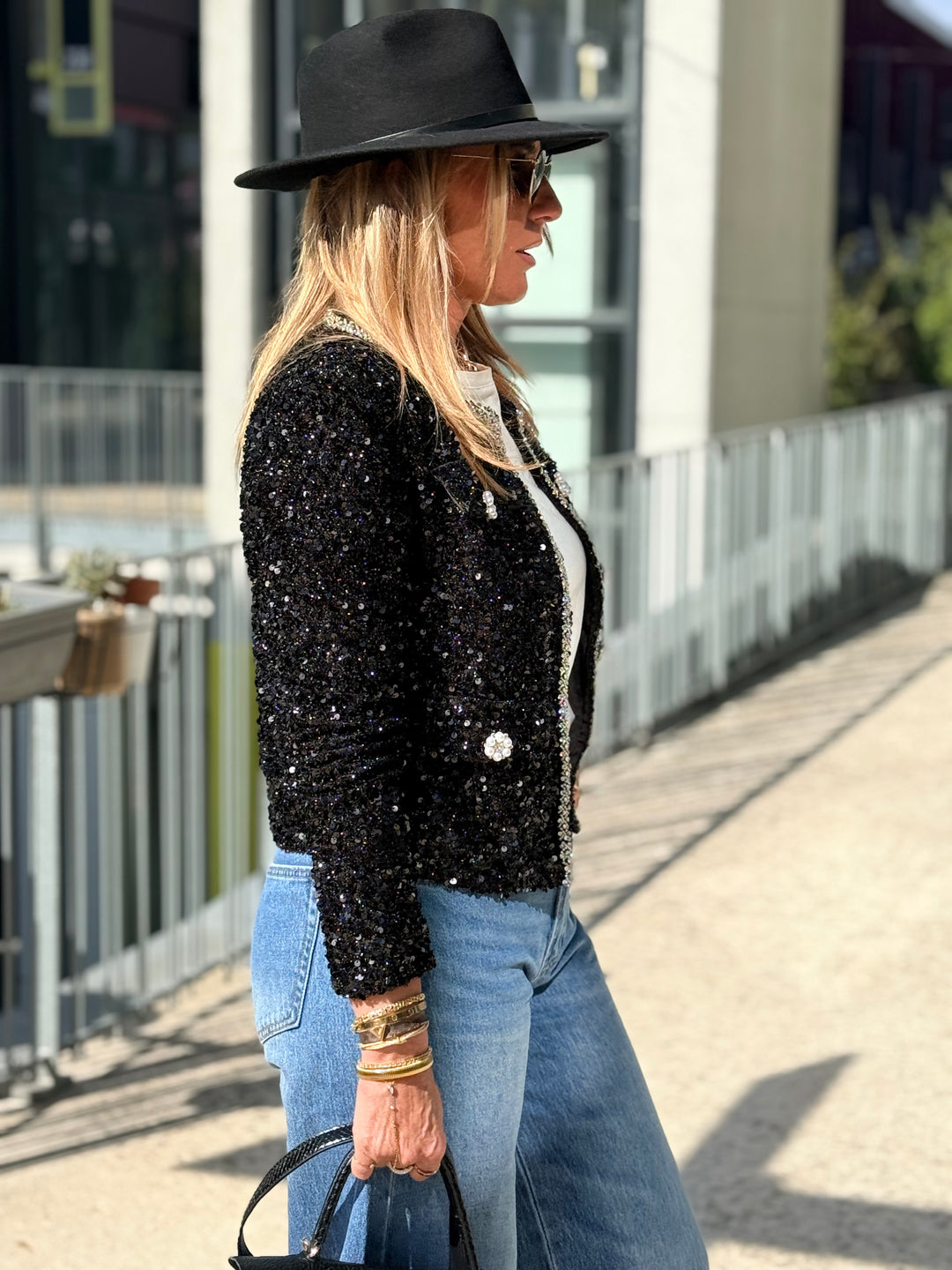 Veste sequin 24150 Noirs (taille petit )