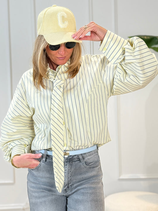 Chemise rayure cravate Jaune