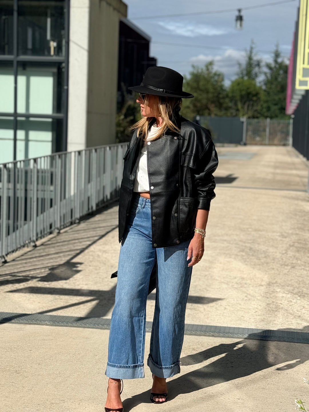 Veste similicuir oversize 870 Noir
