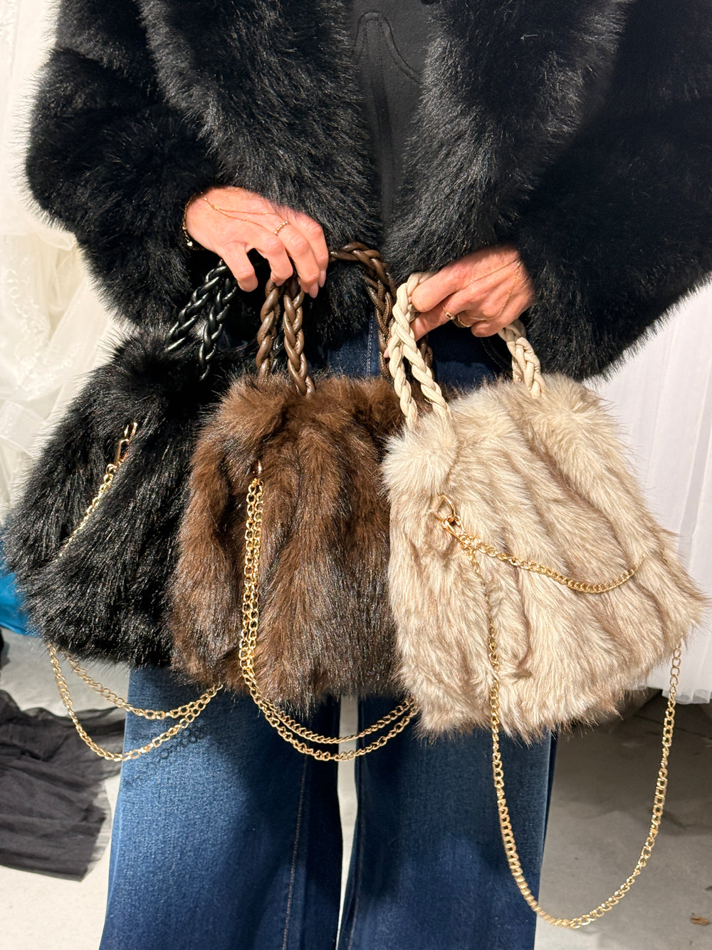 Sac fourrure chaîne