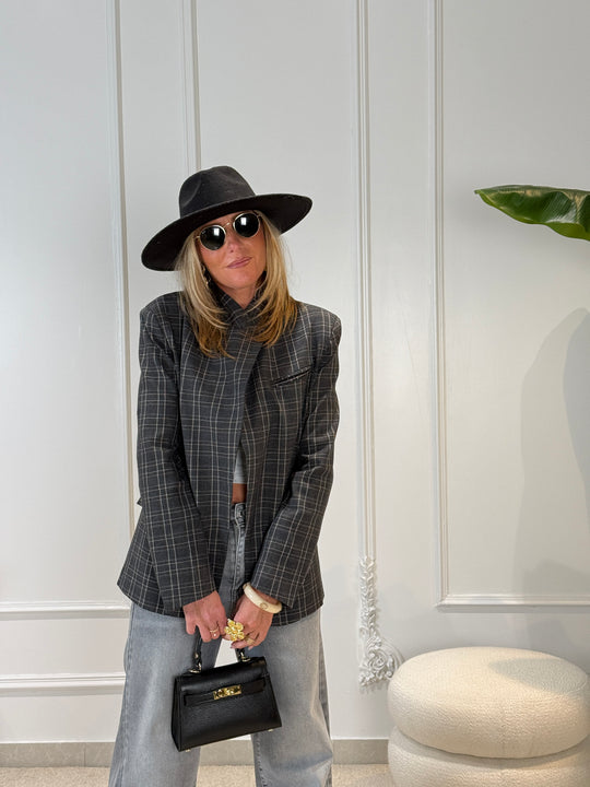 Blazer croisé miri gris carreaux 9908 (qualité +++)