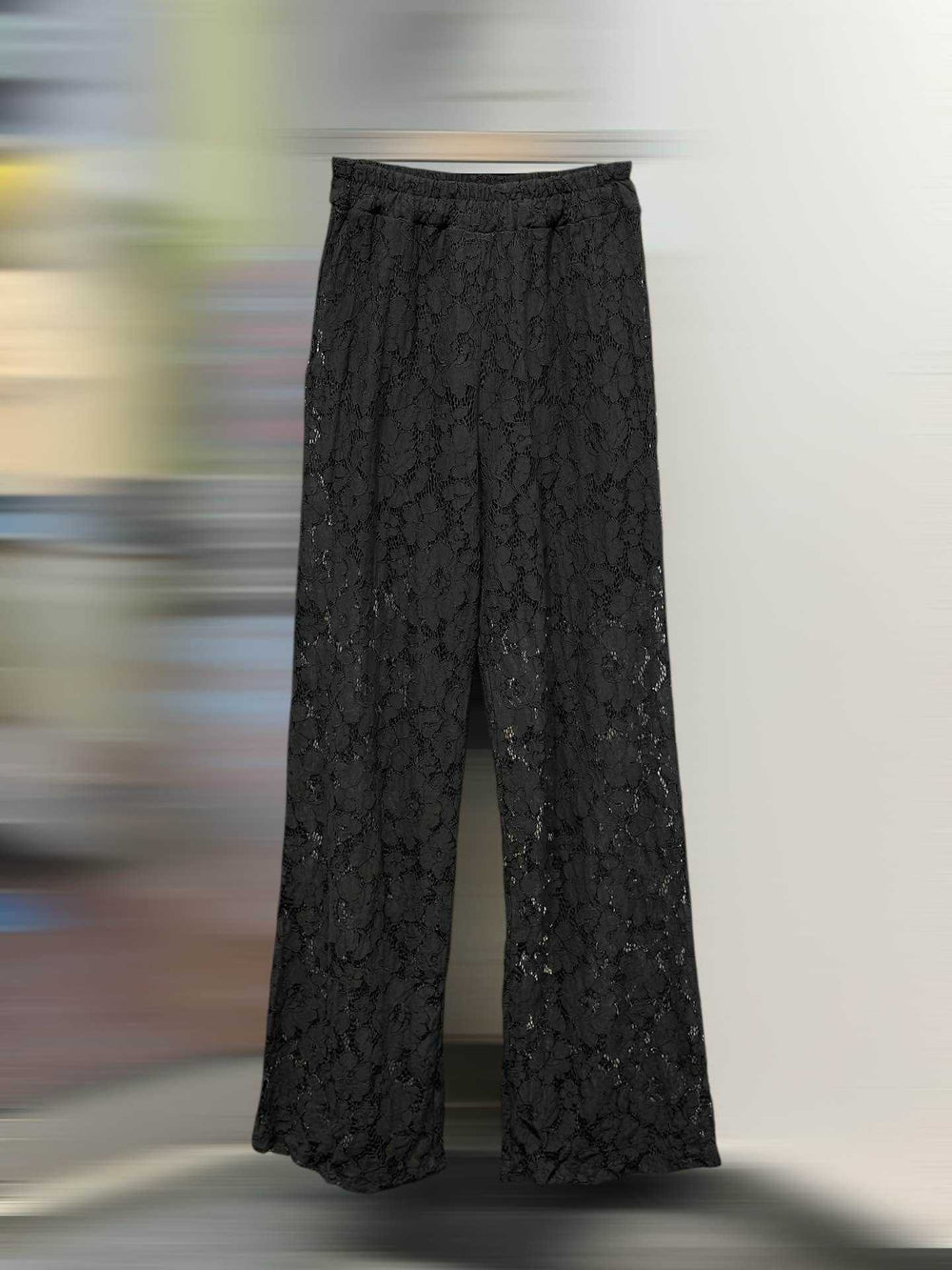 Pantalon dentelle transparent fleurs 14447
