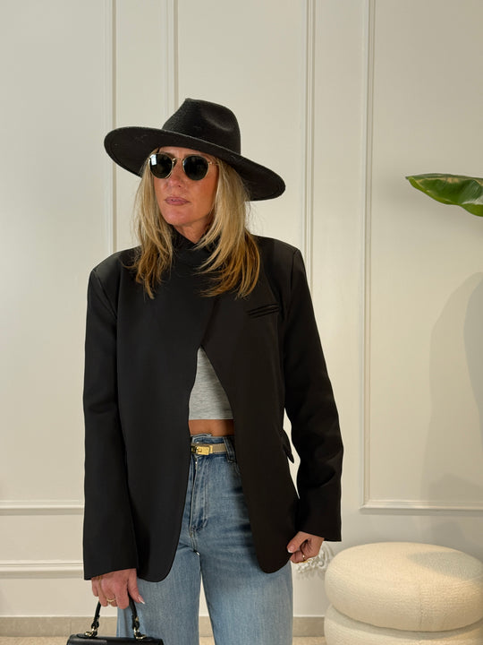 Blazer croisé Uni noir
