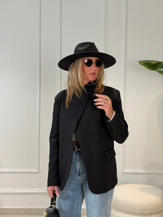 Blazer croisé Uni noir