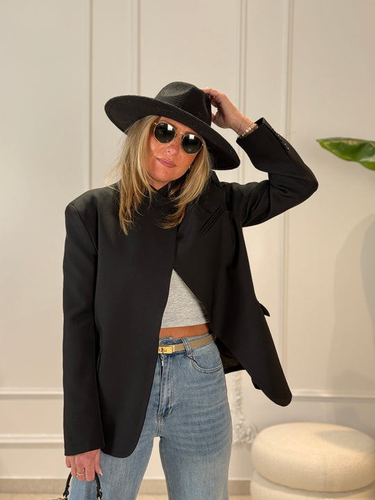 Blazer croisé Uni noir