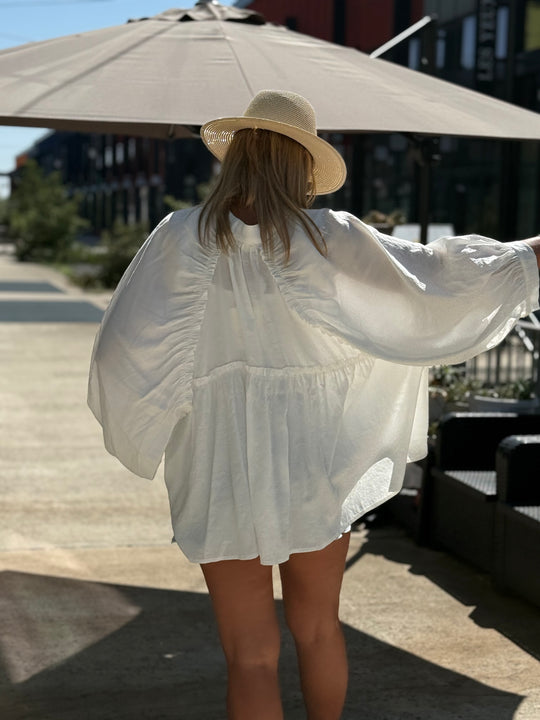 Chemise manche bouffante blanche 5983