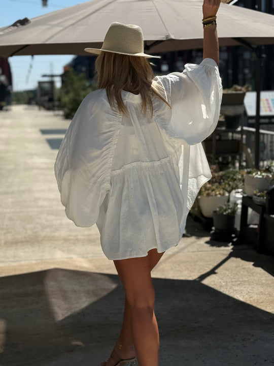 Chemise manche bouffante blanche 5983