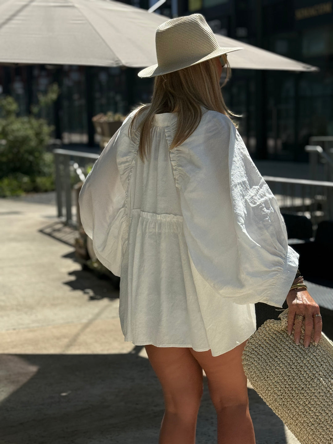Chemise manche bouffante blanche 5983