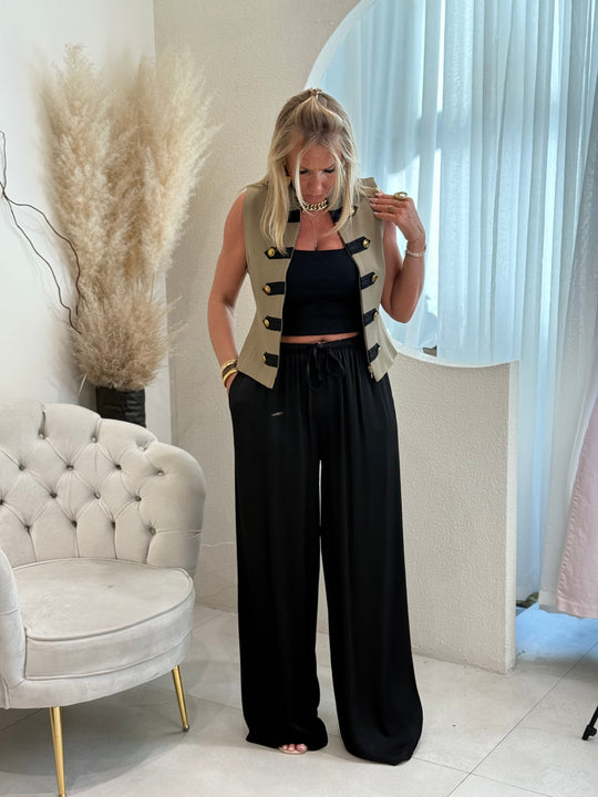 Pantalon satin soie