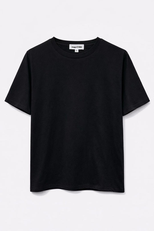 T-shirt simple Noir  (Grande taille) 1308
