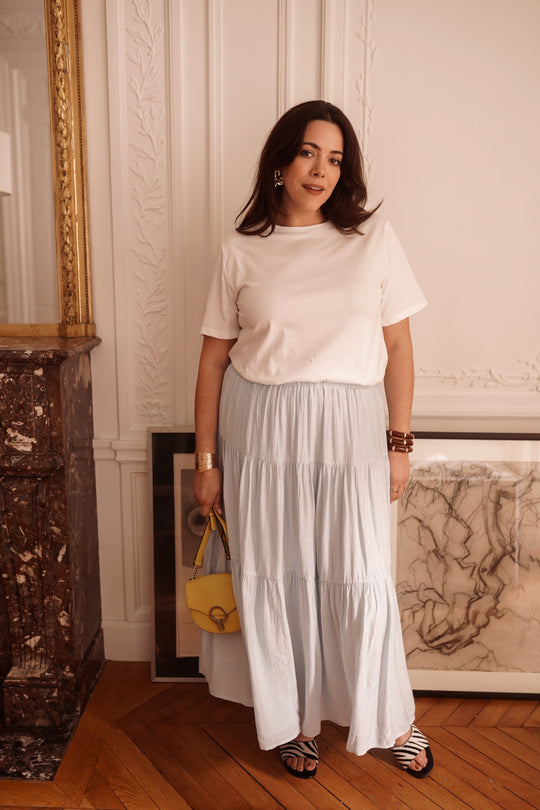 T-shirt simple Blanc  (Grande taille) 1308