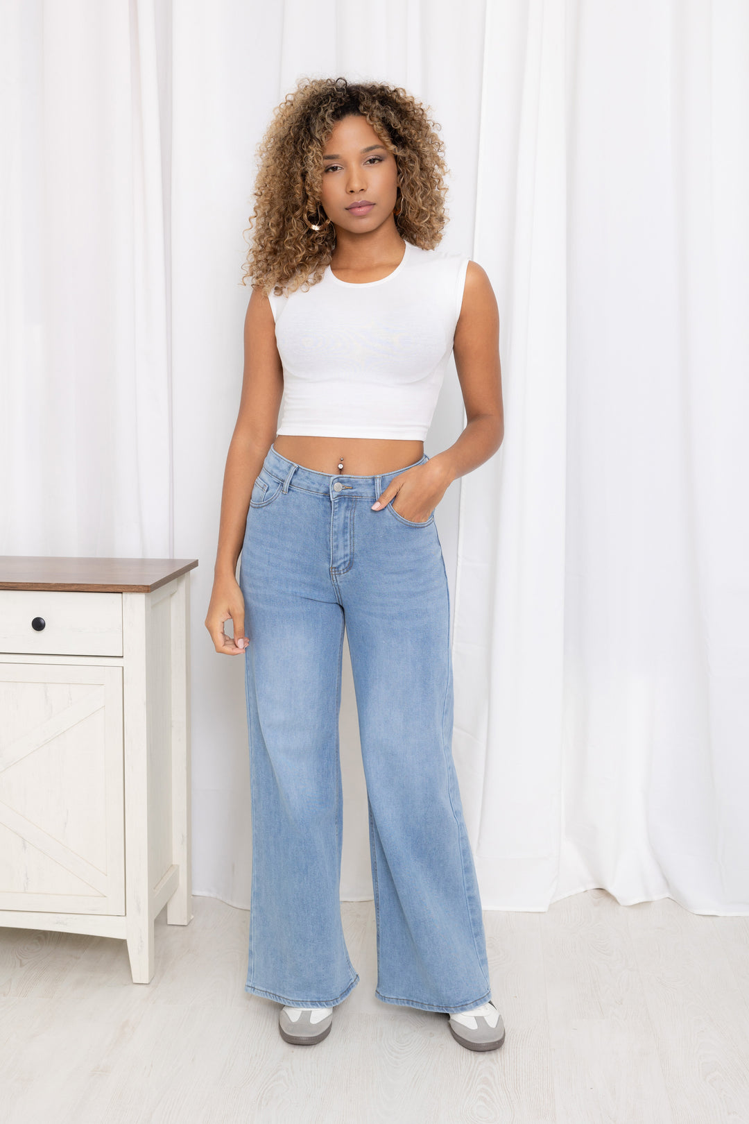 Jean bleu claire droite  L8220