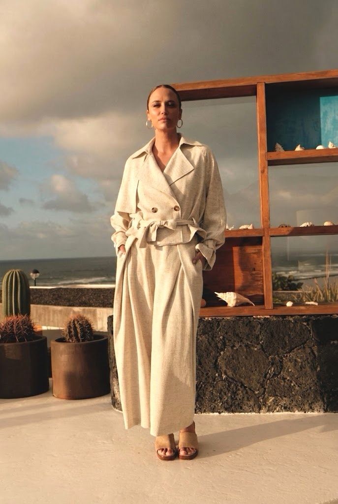 Ensemble Sella effet lin Beige