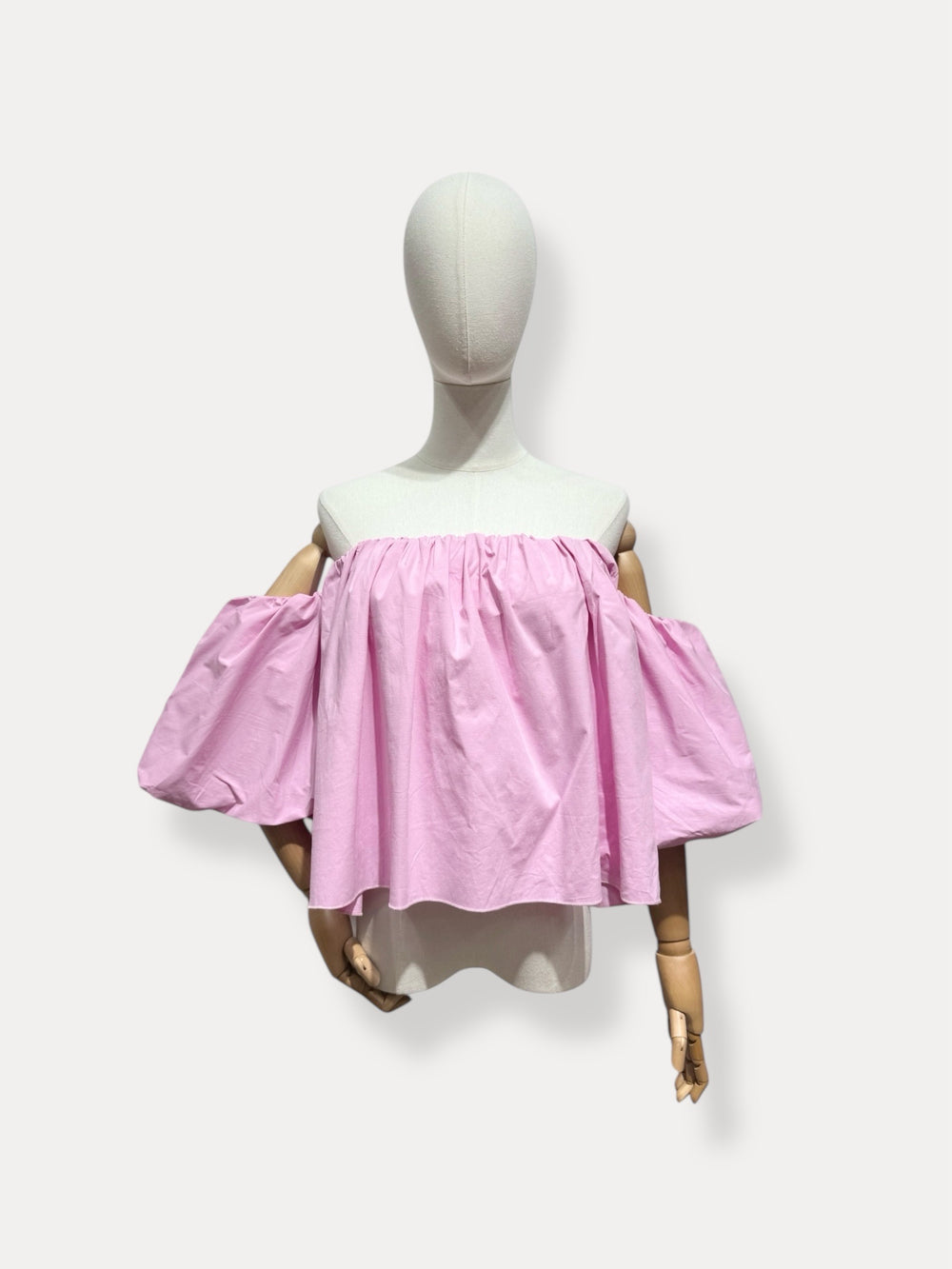 Blouse bustier bouffante manches Rose 2935