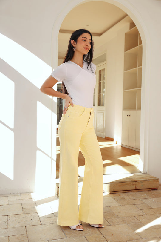 Jean Flare droite Jaune JP9129-4