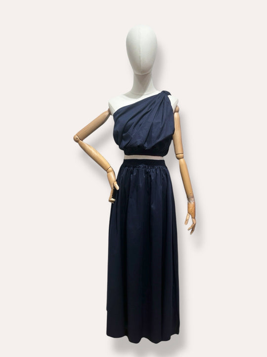 Ensemble top + jupe Uni Bleu marine 2849