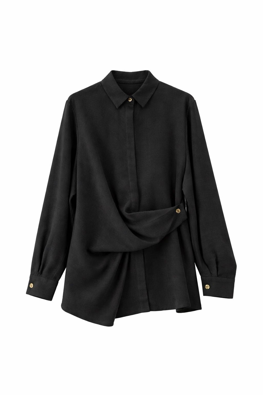 Chemise fluide effet lin 11573T Noir