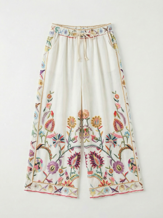 Pantalon imprimée Fleuri Lila K33381/75