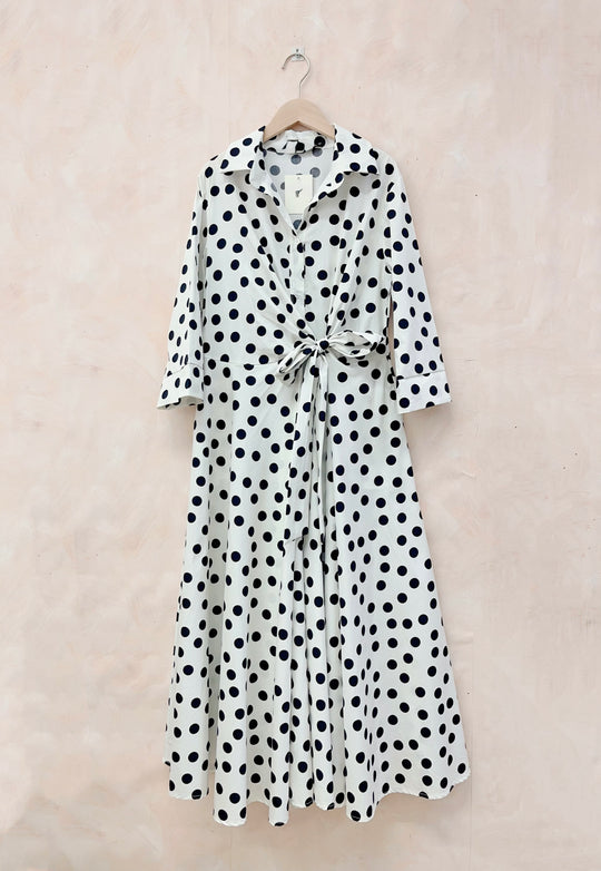 Robe long à pois blanc 4379