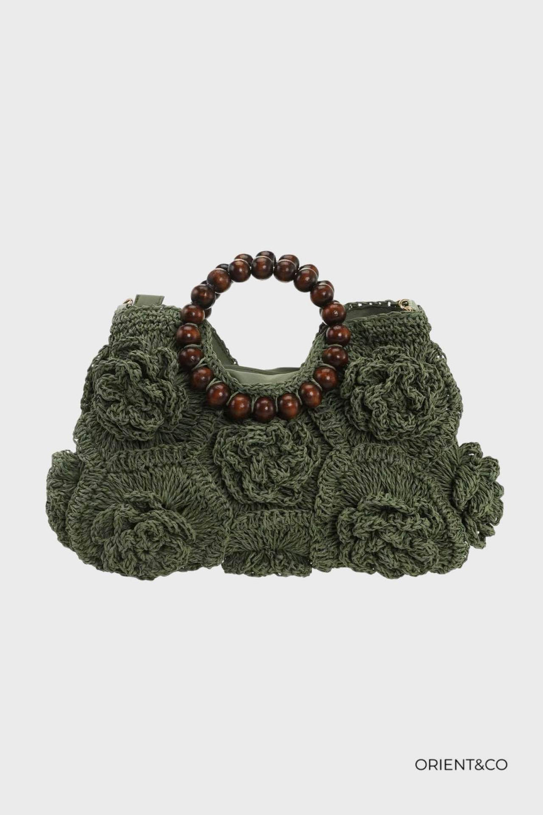Sac paille tressé fleuri