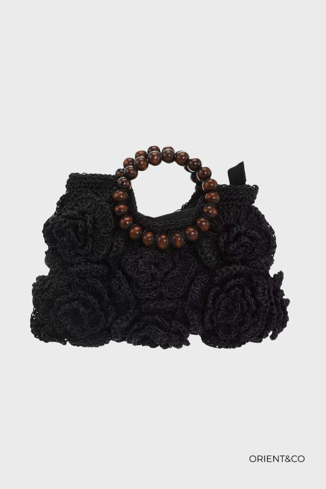 Sac paille tressé fleuri