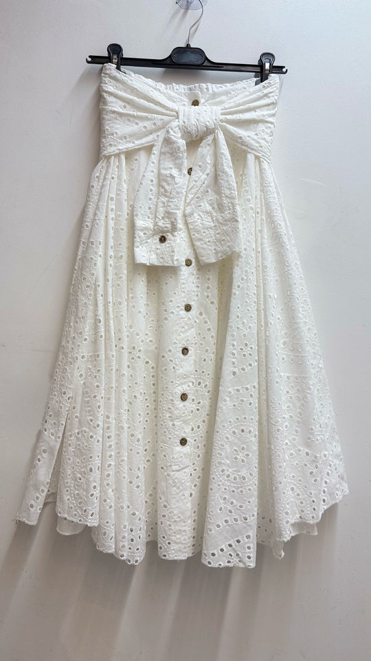 Jupe blanche à noeud blanc 4999