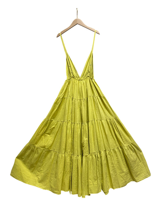 Robe Maxi col V soleil olive 6686