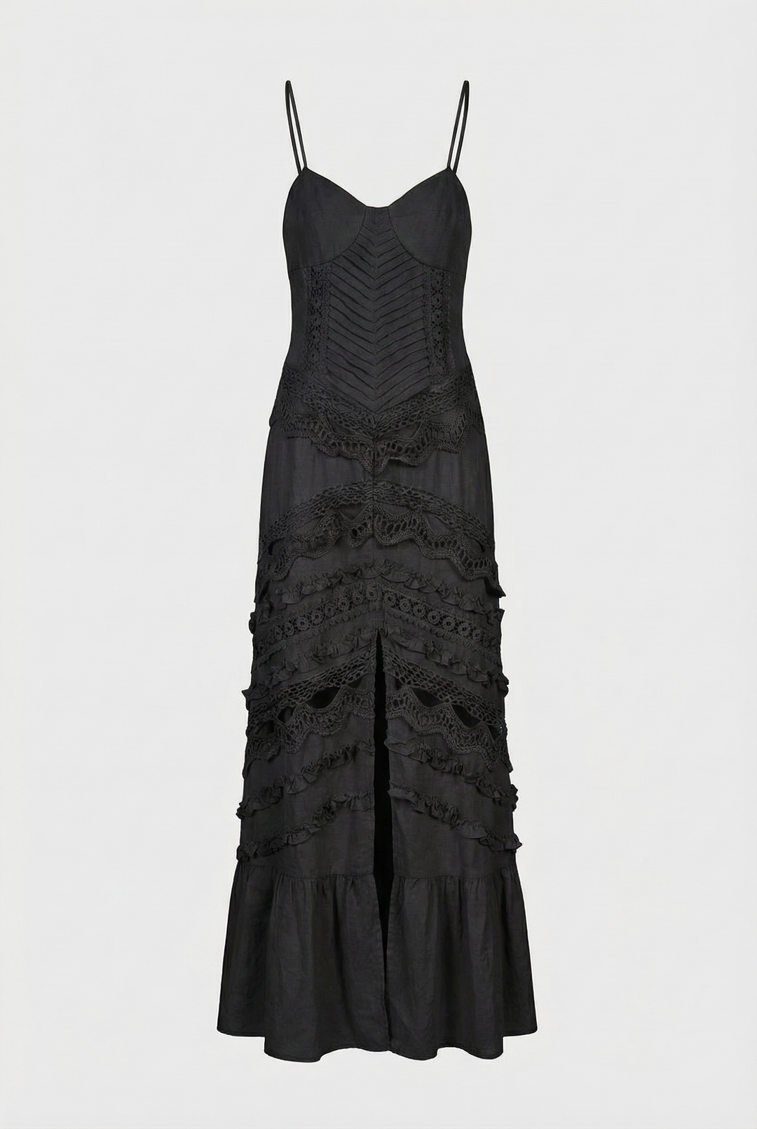 Robe brodé dentelle Noir Z0012