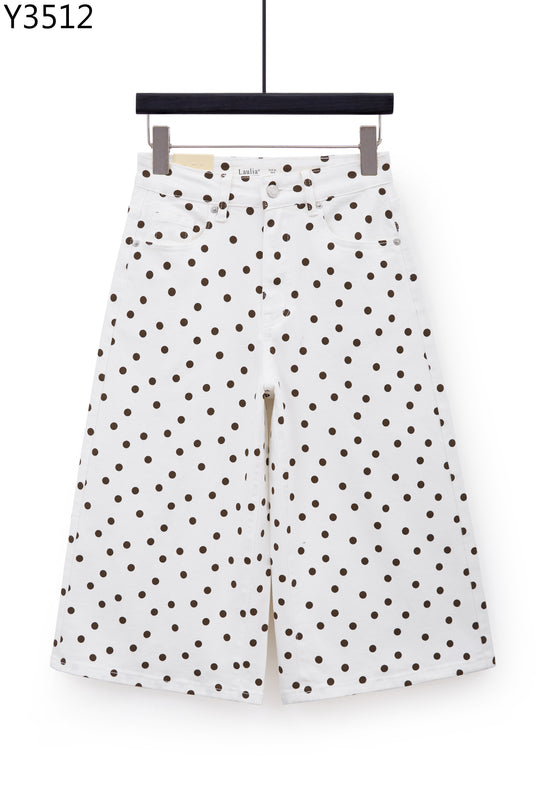 Jean Bermuda à pois blanc Y3512